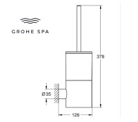 MEDIDAS ESCOBILLERO A PARED ATRIO GROHE SPA
